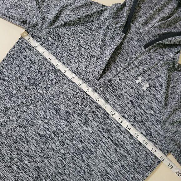 Under Armour Women's HeatGear Long Sleeve Black Heather Hoody - Picture 7 of 15